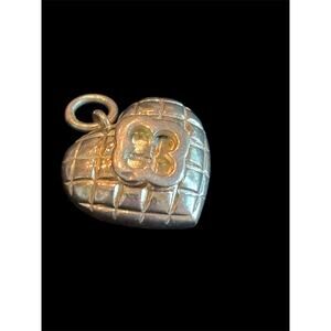 Vtg Sterling Silver Heidi Klum Quilted Puffy Heart Charm 925